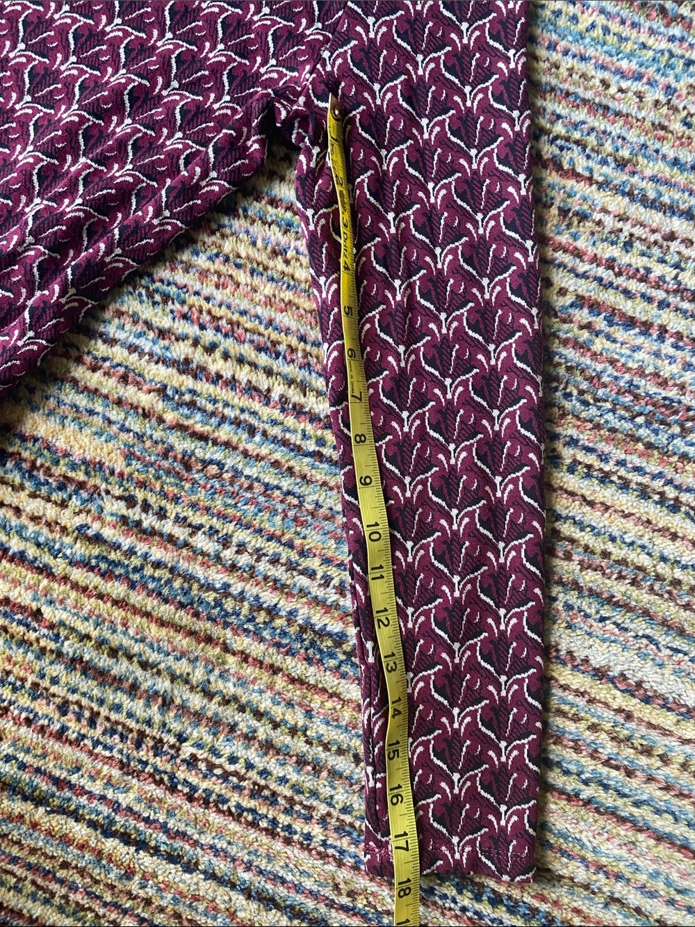 J Jill Ponte Tunic with Burgundy and Black Pattern M - Picture 7 of 11
